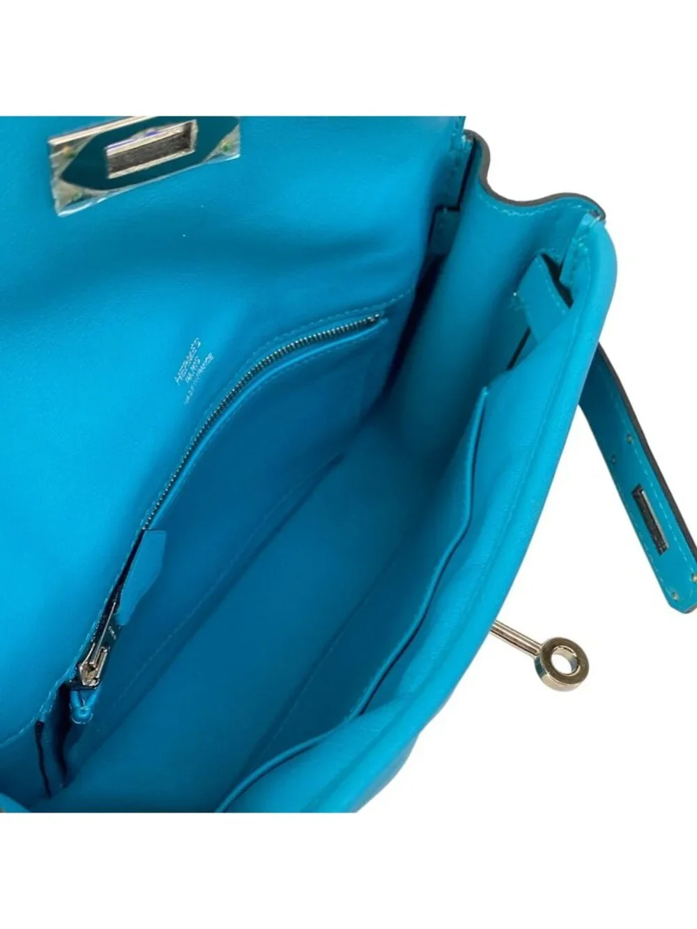 Hermes Shoulder Bag Roulis Mini Turquoise Silver